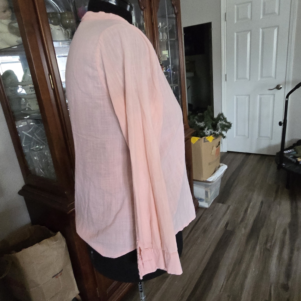 Light Pink Button-Up Blouse - Picture 6 of 6